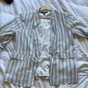 Ellen Tracy Striped Blazer in Blue & Cream
